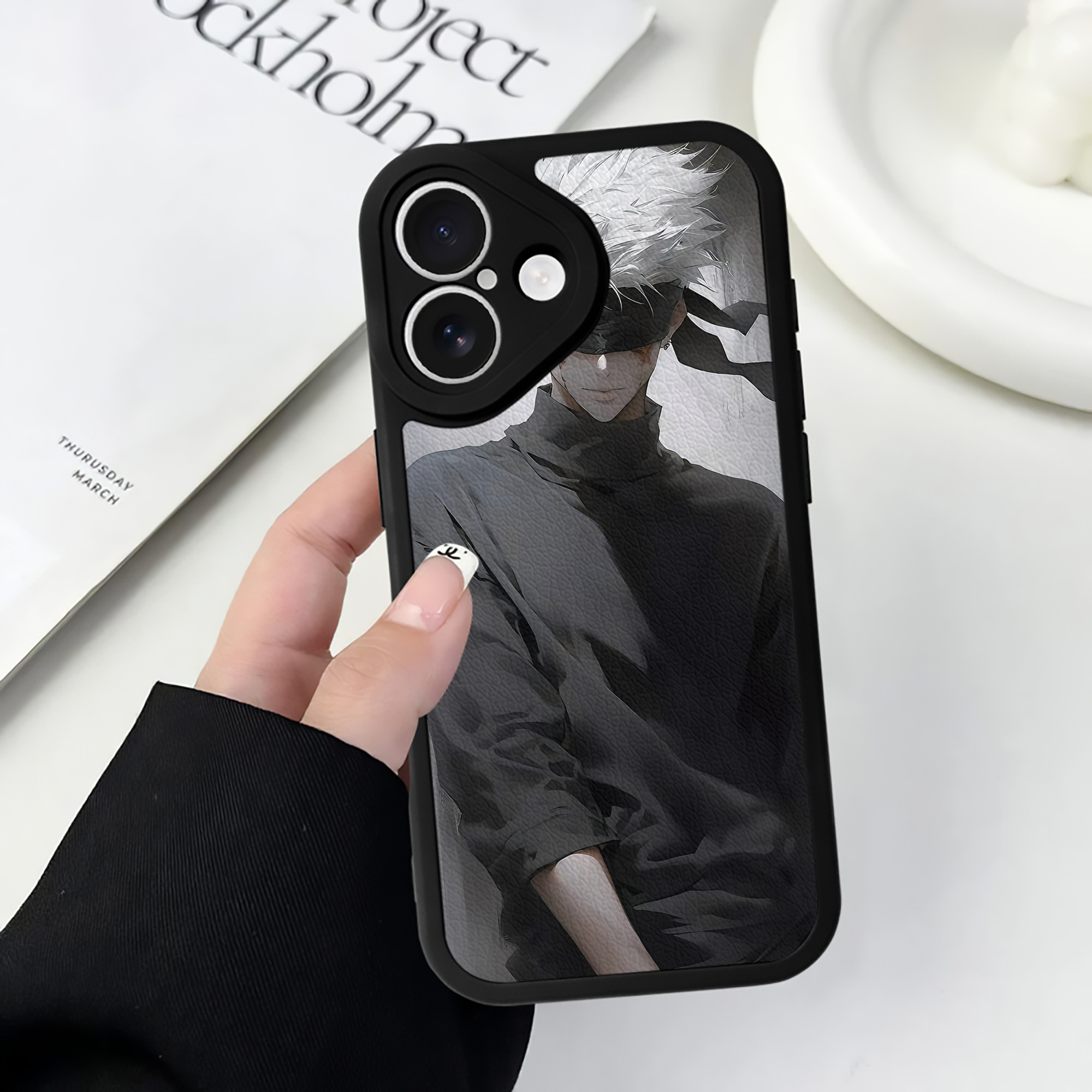 （画像用） 呪術廻戦 Jujutsu Kaisen 【iPhone 16シリーズ対応】シリコンスマホケース（レザー調） 材質：シリコン